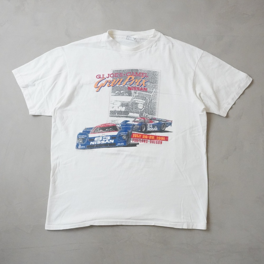 Vintage Nissan Gran Prix Racing T-Shirt XL Mens 90s White Portland Oregon Hanes